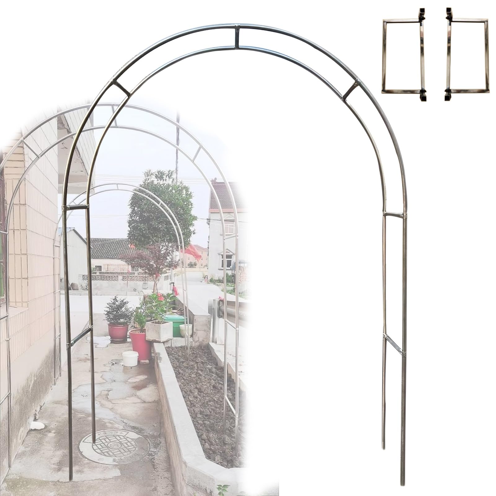 Arche de jardin en acier inoxydable haut de gamme de 300 cm pour décors extérieurs durables