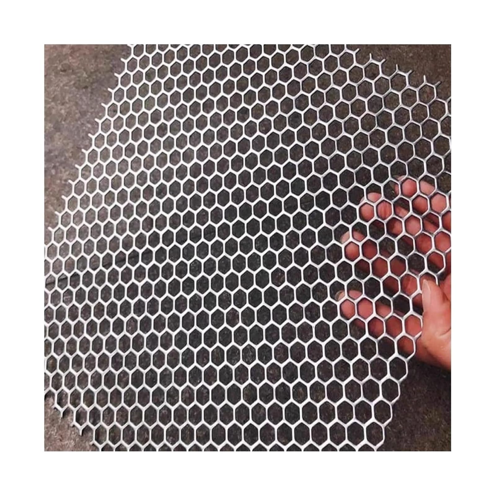 PULaif Perforated Sheet, 304 Stainless Steel Perforated Plate 6mm 8mm Mesh Silver Multiple Sizes(10mm Mesh,25x35cm/9.8x13.7in)