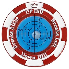 SlopeMaster ProGreen Reader - Golf Ball Marker with High Precision Green Reading Aid Golf Accessories for Men Women (Red&SkyBlue)