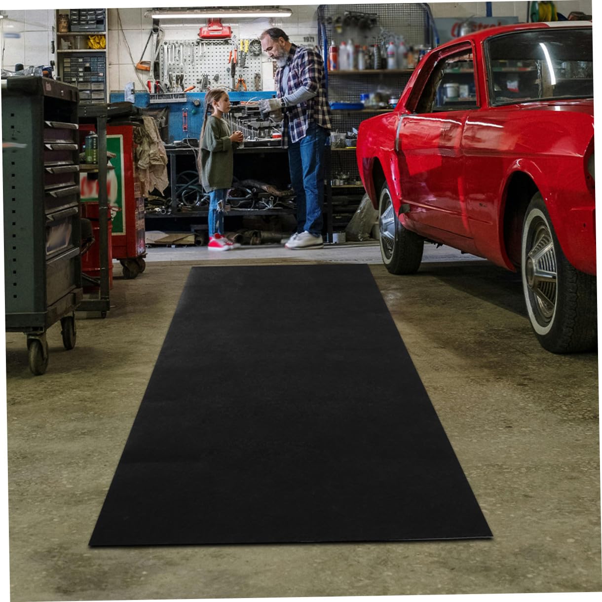 Ölauffangmatte Schützt vor Ölspritzern für Auto und Garagenboden Leicht zu Reinigen aus Robustem Fasergewebe und Eignet Sich für Verschiedene Werkstatt und Garageinstellungen