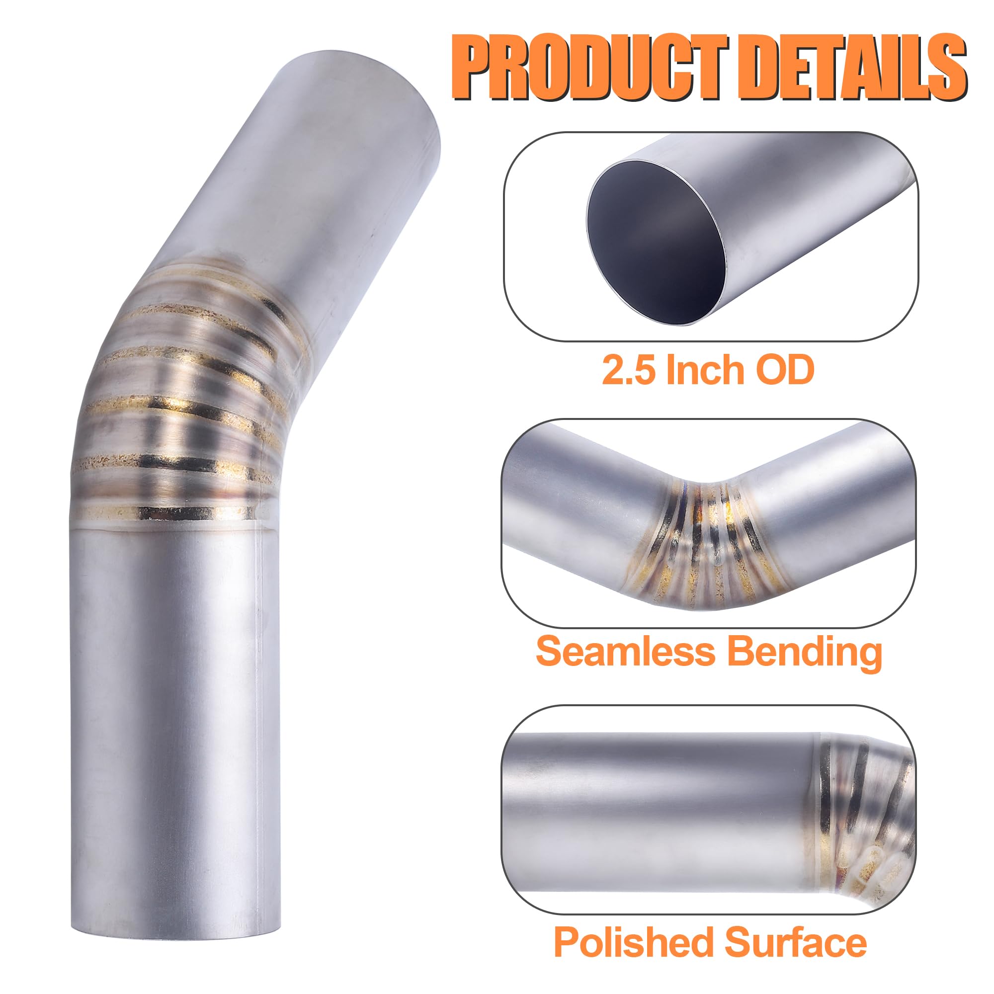 Snapklik.com : 3 Inch 45 Degree Exhaust Pipe, Titanium Alloy 3 Inch ...