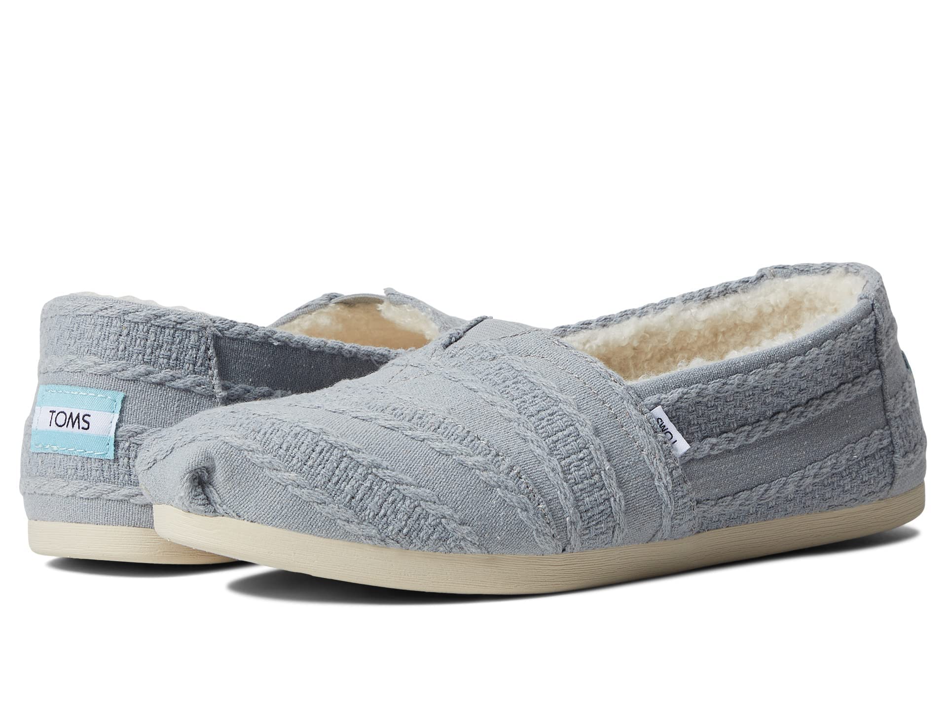 TOMS Womens Alpargata Cozy Slip On Flats Casual - Grey - Size 6 B