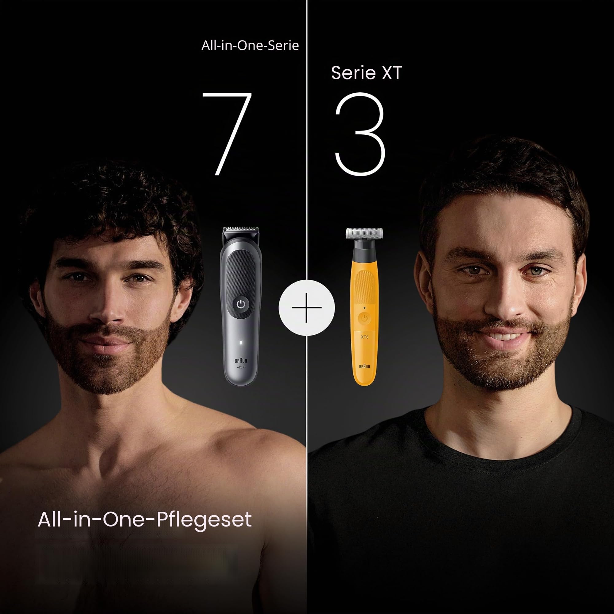 Braun All-in-One Series 7, 12-in-1 Groomingset, Nasenhaartrimmer, AutoSense, Rasierer Herren Elektrisch, Barttrimmer und Haarschneider + Braun Series XT3 All-in-One, Trimmer, Groomer, Bart Styler