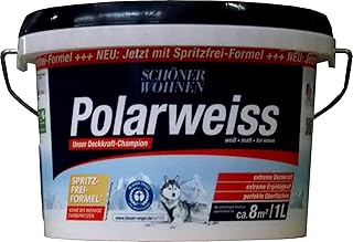 Schöner Wohnen Wandfarbe extreme Deckkraft Polarweiss matt, für Innen 1 L