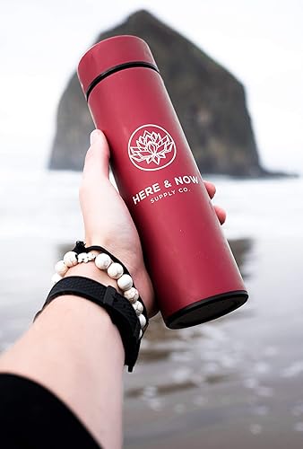 Miniatura 5 de Here & Now - Botella infusora de té  Botella de agua con infusor de té  Infusor de té de acero inoxidable  Botella de té de doble pared para té