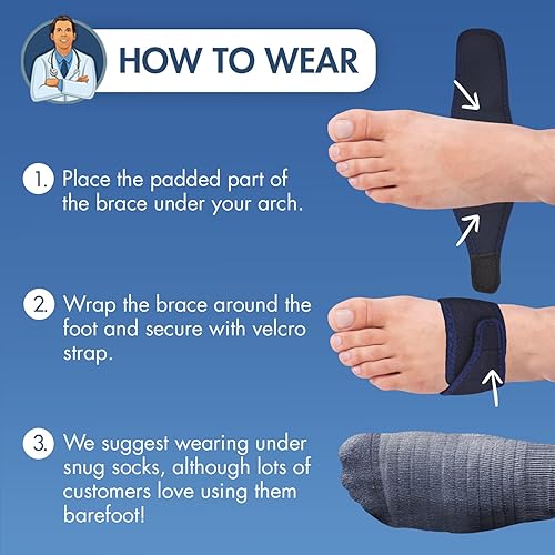 Miniatura 7 de Dr. Frederick's Original Soporte de arco - 2 unidades - Envolturas ortopédicas para fascitis plantar y pies planos - Alivio del dolor de pies para