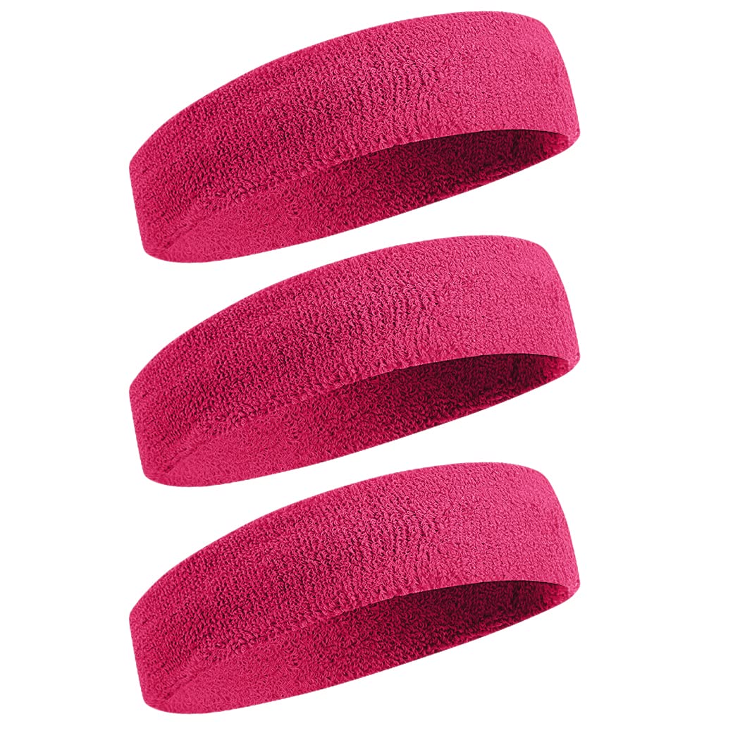 BEACE Sweatbands Sports Headband for Men &amp; Women - Moisture Wicking Athletic Cotton Terry Cloth Sweatband for Tennis, Basketball, Running, Gym, Working Out