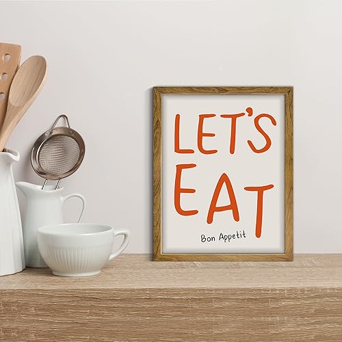 Miniatura 4 de Let's Eat Prints - Arte de pared enmarcado para cocina, impresión abstracta, impresión de buen provecho, póster de cocina, decoración de pared de