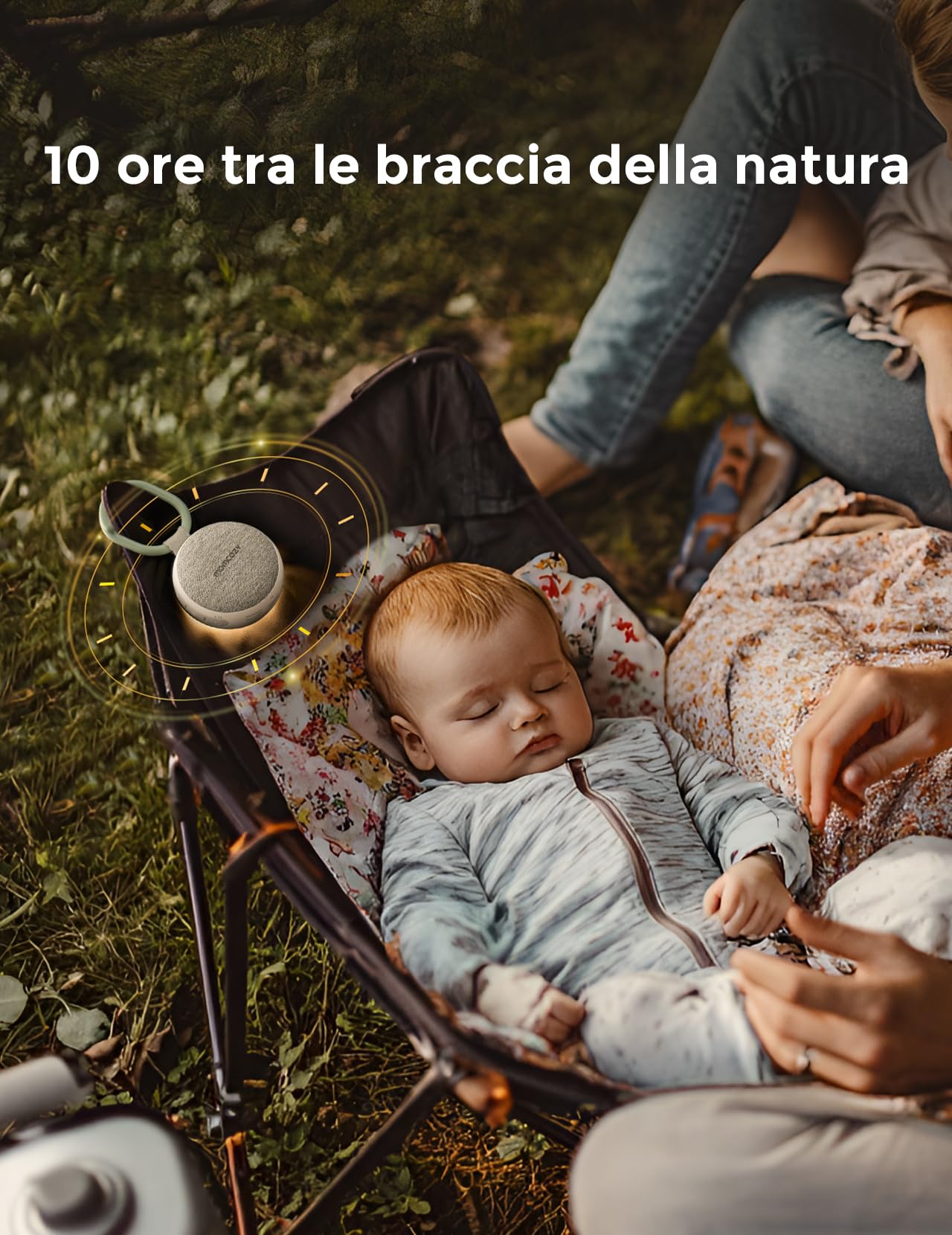 Momcozy Macchina Rumori Bianchi per Neonato WN06, Generatore di Rumore Bianco Portatile con Luce Notturna, 20 Suoni Rilassanti, Altoparlante Bluetooth, Timer, Regalo Neonato Maschio e Femmina