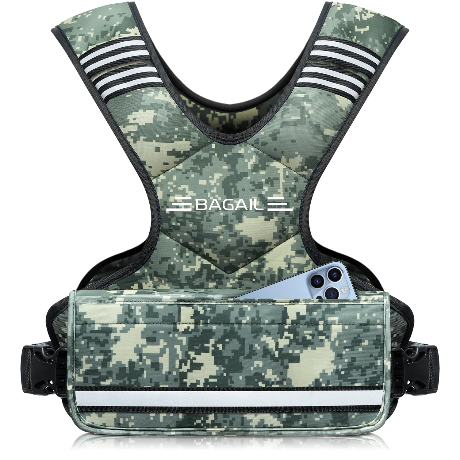 Gilet per allenamento con i pesi Bagail, piastre di ferro rimovibili, petto regolabile, robusto e resistente per uomini e donne, yoga e aerobica.