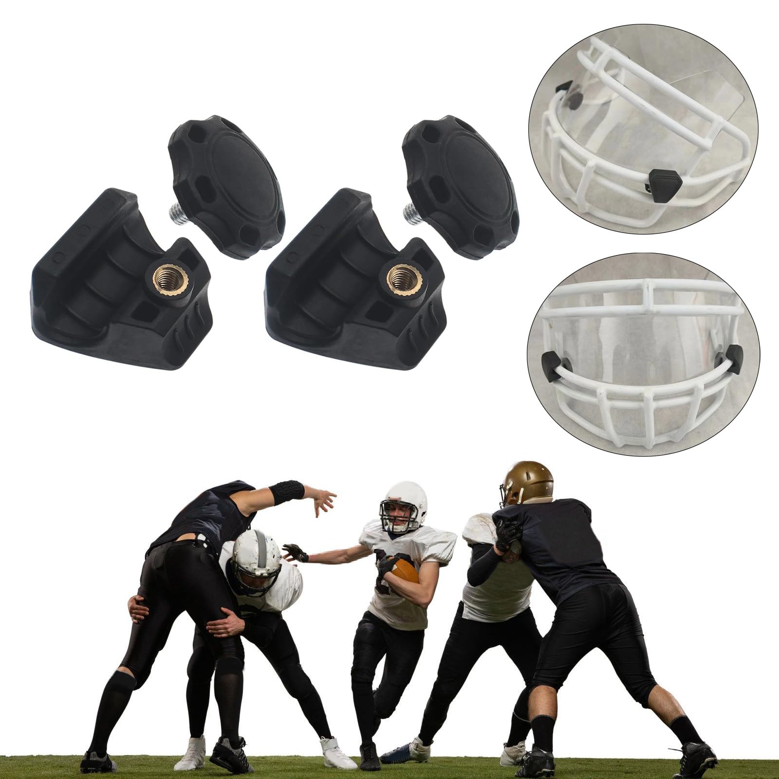 2 pezzi di nylon caschi visori clip di ricambio caschi da calcio viti chiusura rapida rilascio clip caschi da calcio accessorio