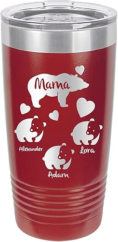 Miniatura 2 de Mothers Day Gifts for Mom, Custom Mama Bear Tumbler, Perfect Gift Idea for Moms or Mothers' Day Gift, Mama Bear Personalized Tumbler Gift, Custom