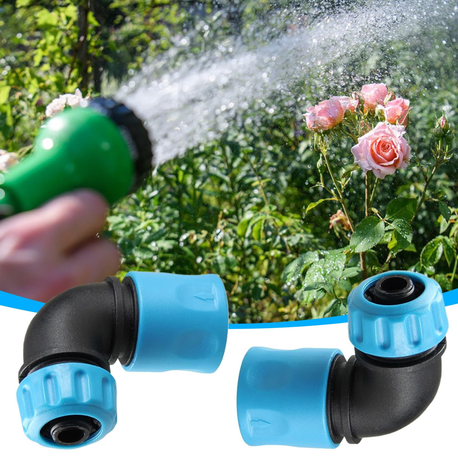 Raccordo Tubo Di Irrigazione, Parti Di Tubo Di Irrigazione, 2 X Divisore Rapido Rubinetto Acqua Con Ugello Ad Angolo Di 90 Gradi Per Di Irrigazione Prato Cucina