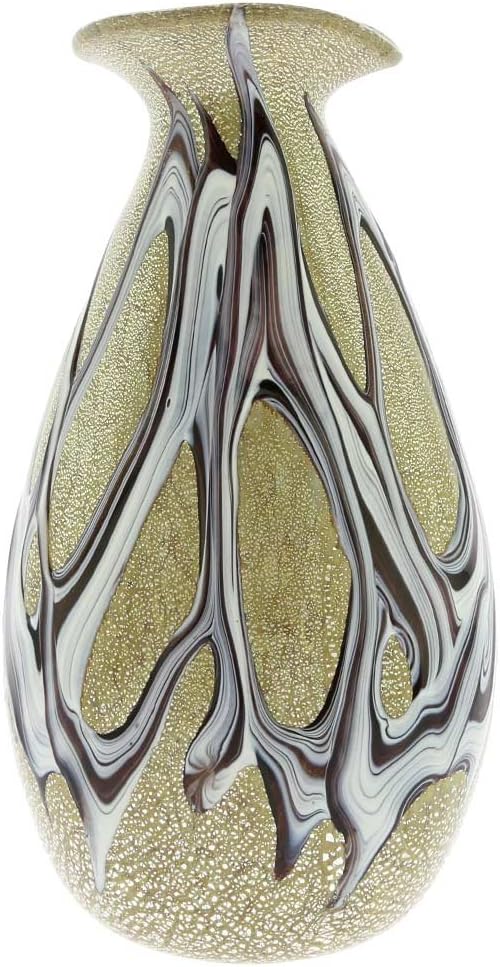 Glass Of Venice Murano Glass Silver Vase - Purple Web