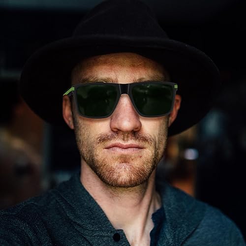 Miniatura 4 de Gafas de sol polarizadas para hombre, gafas de sol deportivas retro, ligeras, marco cuadrado, protección UV, gafas de pesca de moda