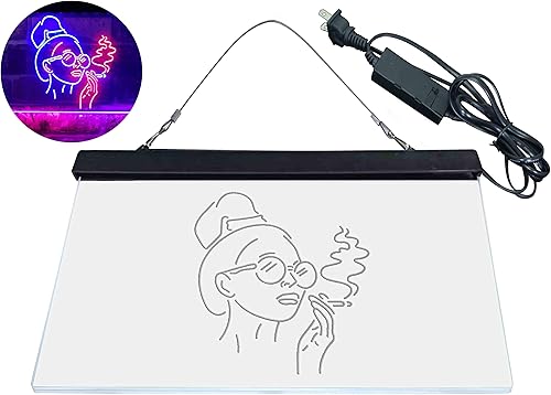Miniatura 9 de ADVPRO Señal de neón LED de doble color rojo y azul para fumar mujer mala perra cueva cobertizo cueva st6s43-i3869-rb