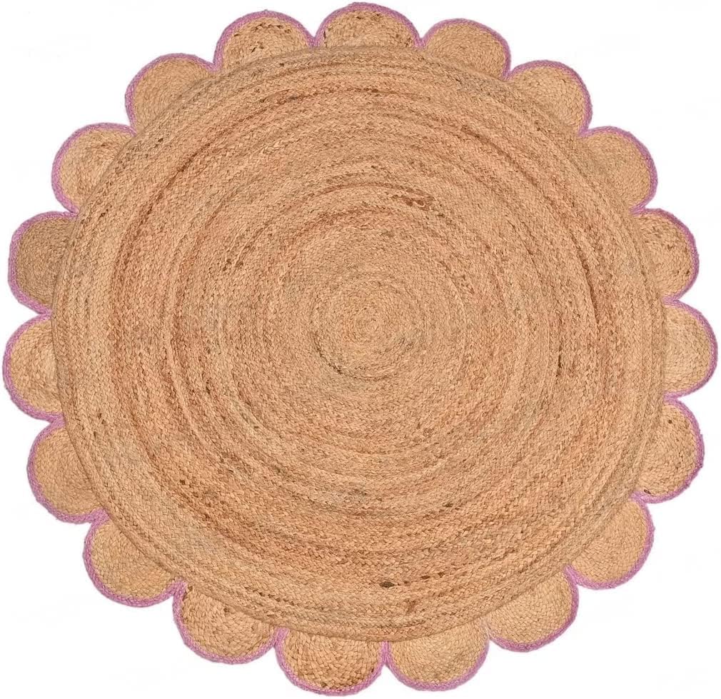 Arise Export Natural Round Jute Jute Area Rug, Floor