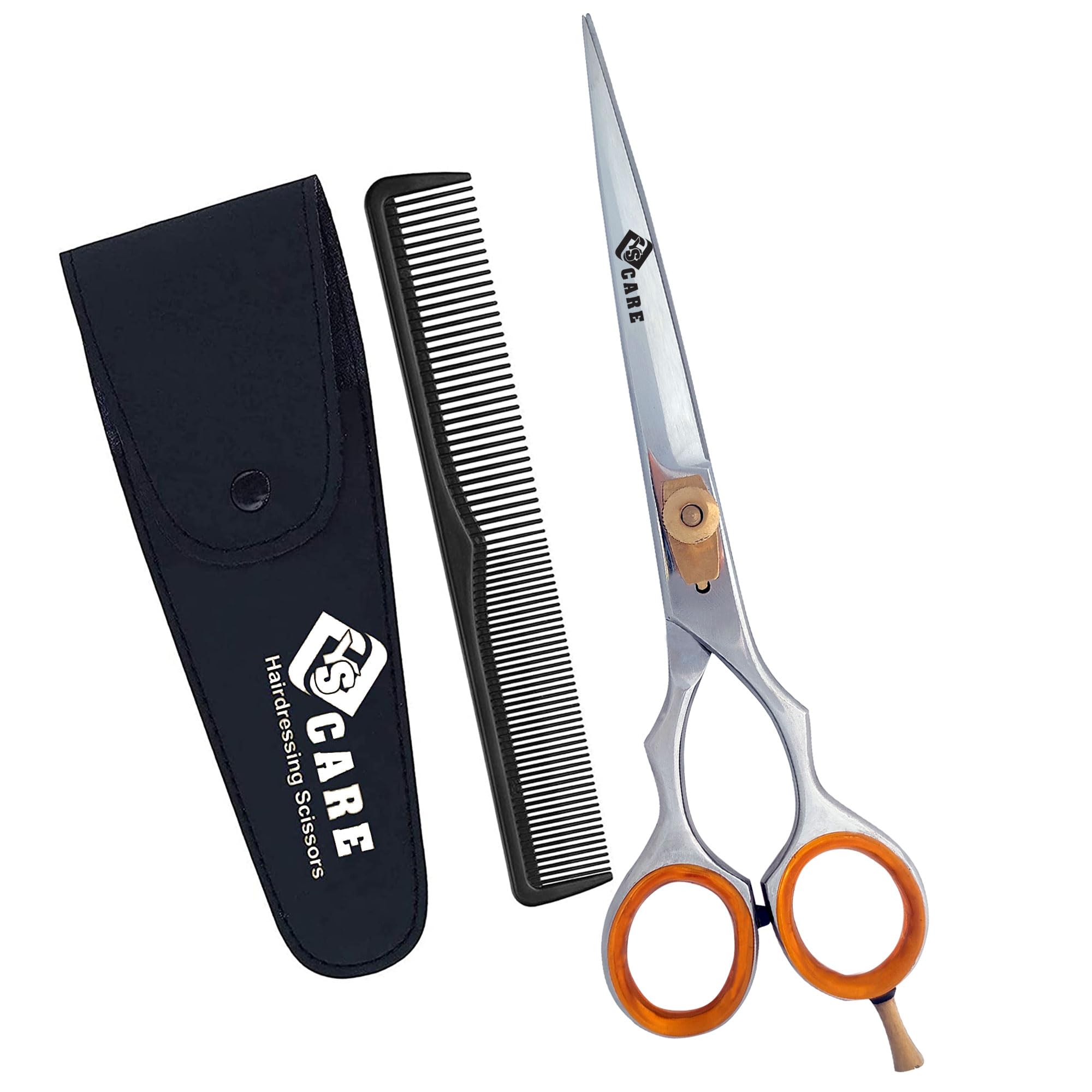 Yscare Men's Silver Hairdressing Barber Hair Scissors For Hairdressers Barbers Stainless Steel Hair Cutting Shears - For Salon Barbers Shears For Wo, Children ( (6.5"))