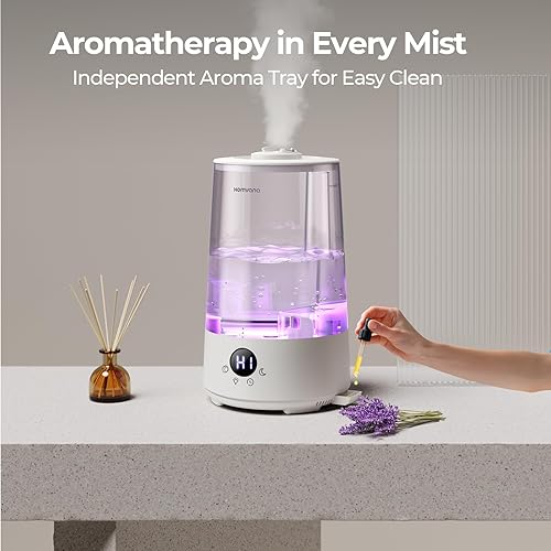 Miniatura 2 de Homvana Humidificadores para dormitorio y hogar, 3.6 L de llenado superior de niebla fría, 34 horas, súper largo, silencioso 23 dB, humidificador de