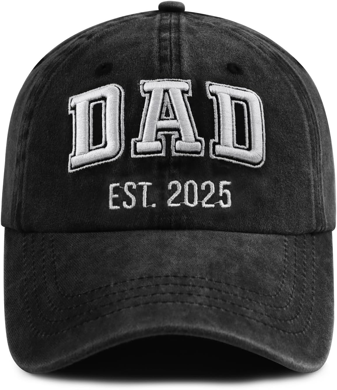 SHANVANKE Funny Dad Est 2025 Hat for Men, Adjustable Cotton 3D Embroidered Daddy Baseball Cap