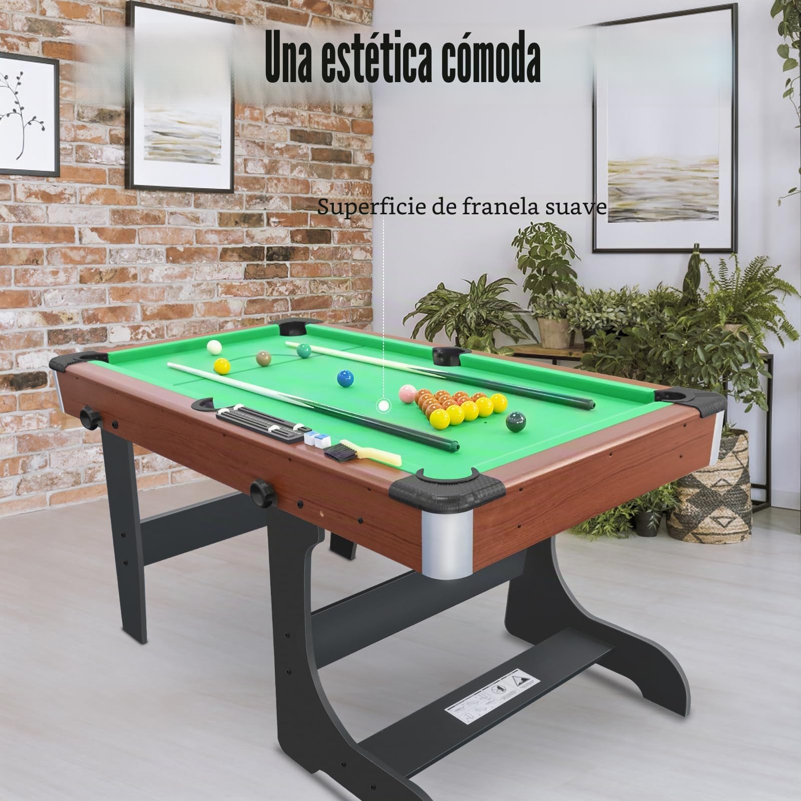 HLC Mesa de billar plegable con accesorios completos, 154 x 77,5 x 81 cm, tres colores, para su familia y sus hijos. verde