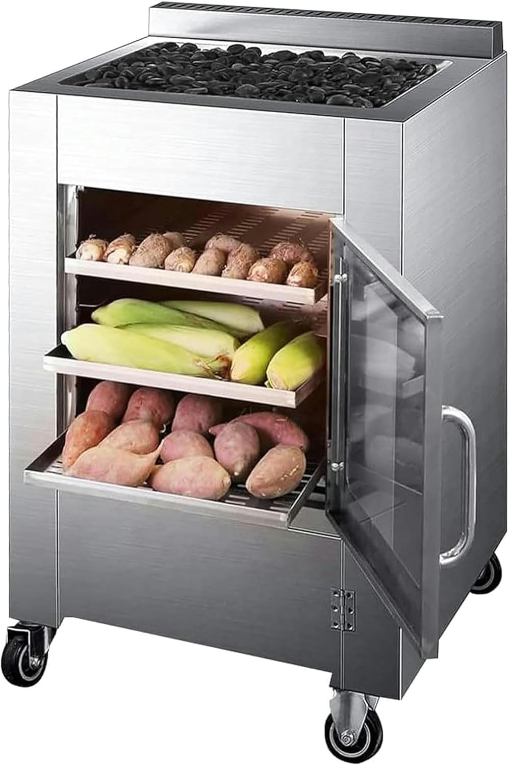 Stainless Steel Sweet Potato Oven, Coal Pizza Oven, A 100 L Capacity Camote Oven, Baking Tray Size 36 * 48 M, You Can Bake Roasted Food from Different