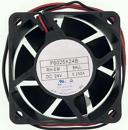 Miniatura 1 de para F6025X24B DC 24V 0.250A 60X60X25MM Ventilador de enfriamiento de 2 hilos, ventilador de enfriamiento inversor