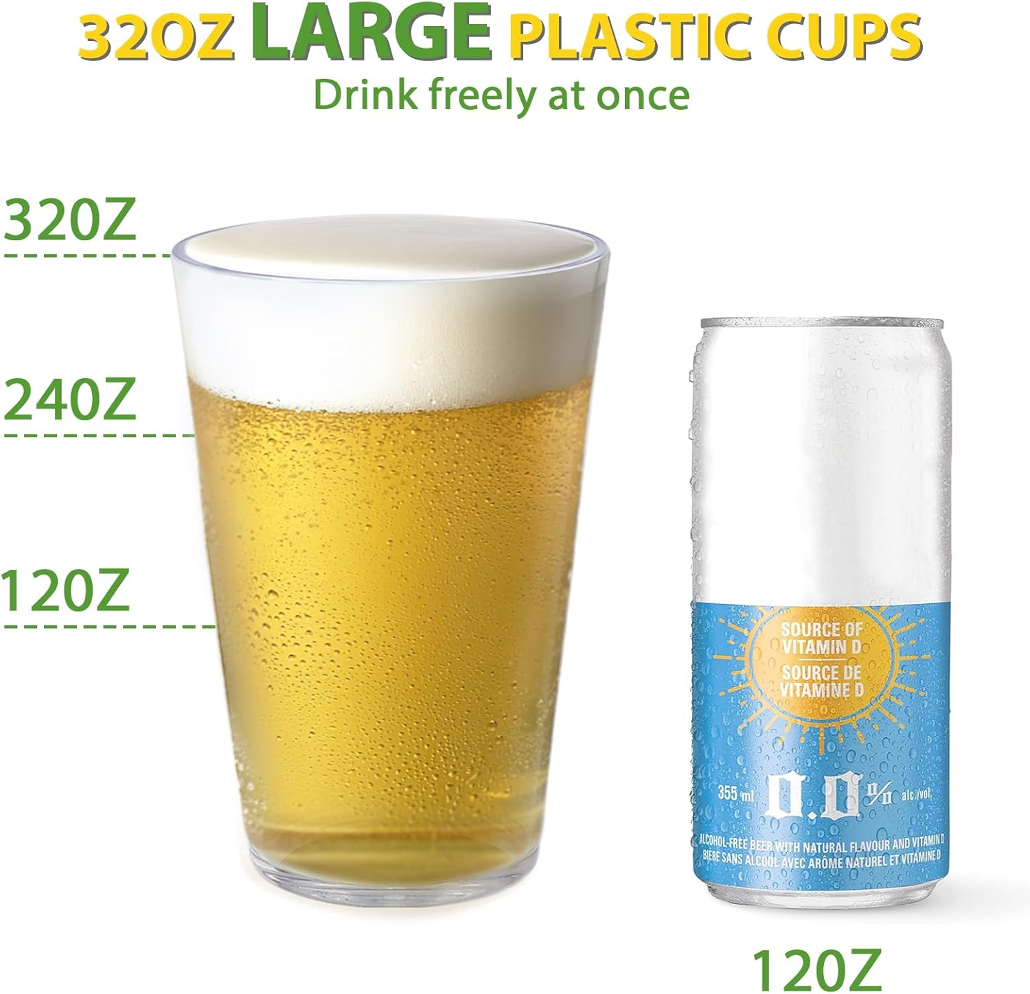 32 OZ Large Plastic Cups Reusable,Shatterproof Drinking Glasses, Stackable Glasses Drinking Set, Plastic Cups for Kitchen,Poolside,Party, House,BPA-Free,Dishwasher Safe,Sets of 6 - Image 2