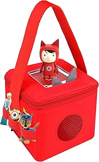 Annmore Bag for Toniebox and Tonies Characters, Red Carrying Case for Creative Tonies Figures, Tote Bag for Kids Toniebox Starter Set, 3 4 5 6 Years Old Girls Birthday Gift