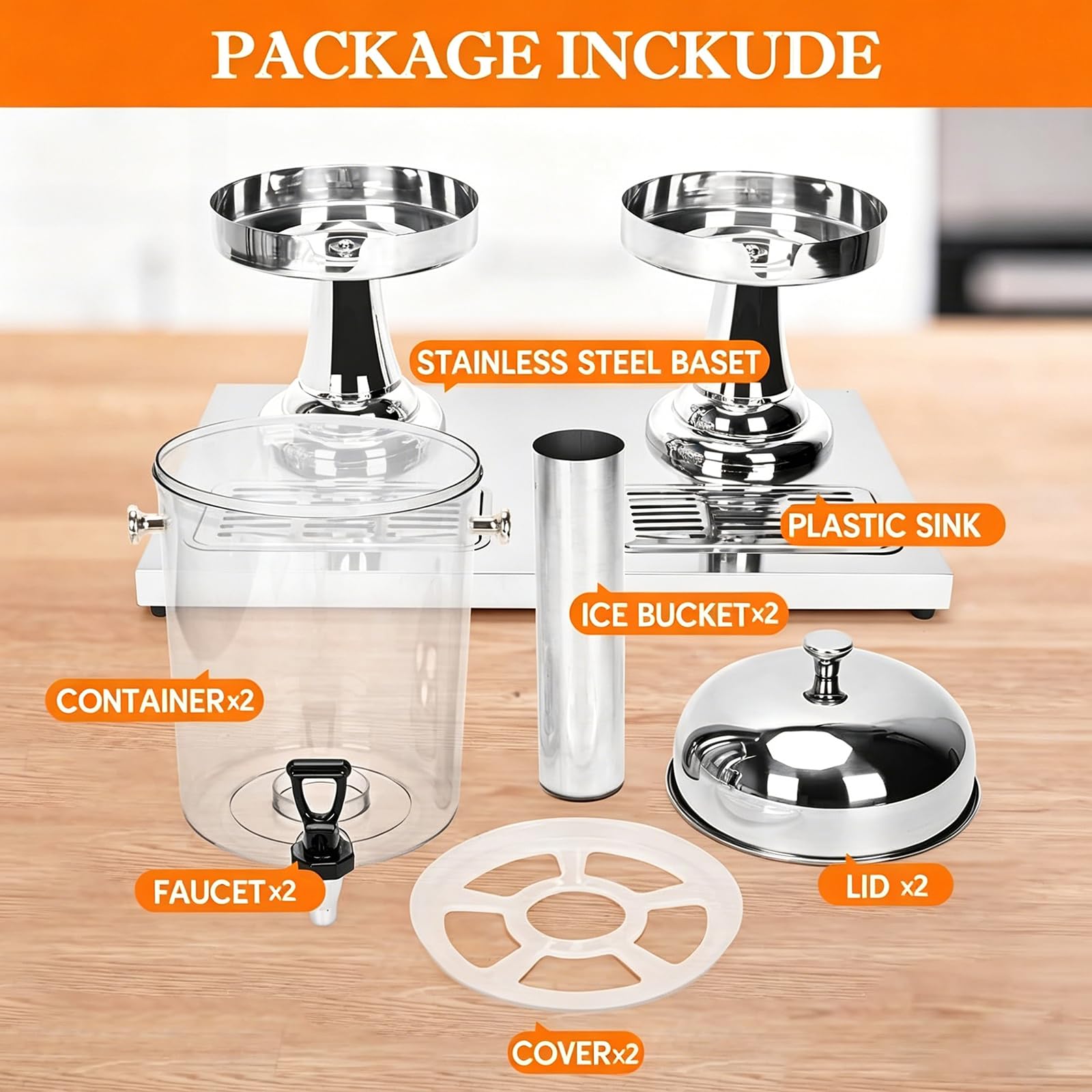 Dispensador de bebidas con grifo, capacidad de 16 L, dispensador de bebidas frías y calientes de acero inoxidable para fiestas, bufés, cafeterías, hogares, incluye bandeja de goteo