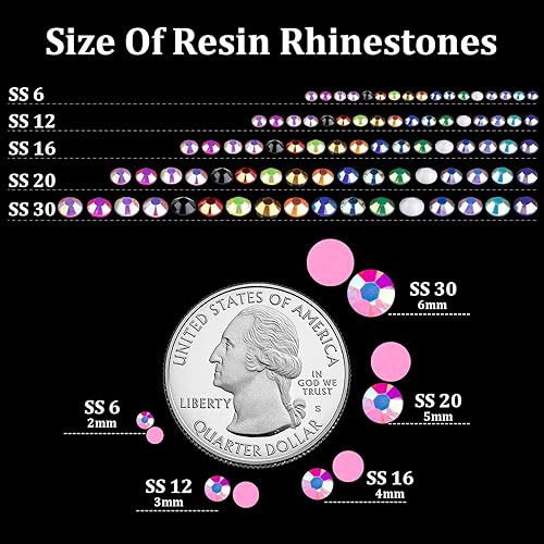 Miniatura 3 de 2500 diamantes de imitación de resina de 0.197 in a granel, diamantes de imitación de gelatina redondos AB de color rosa AB con parte trasera plana,