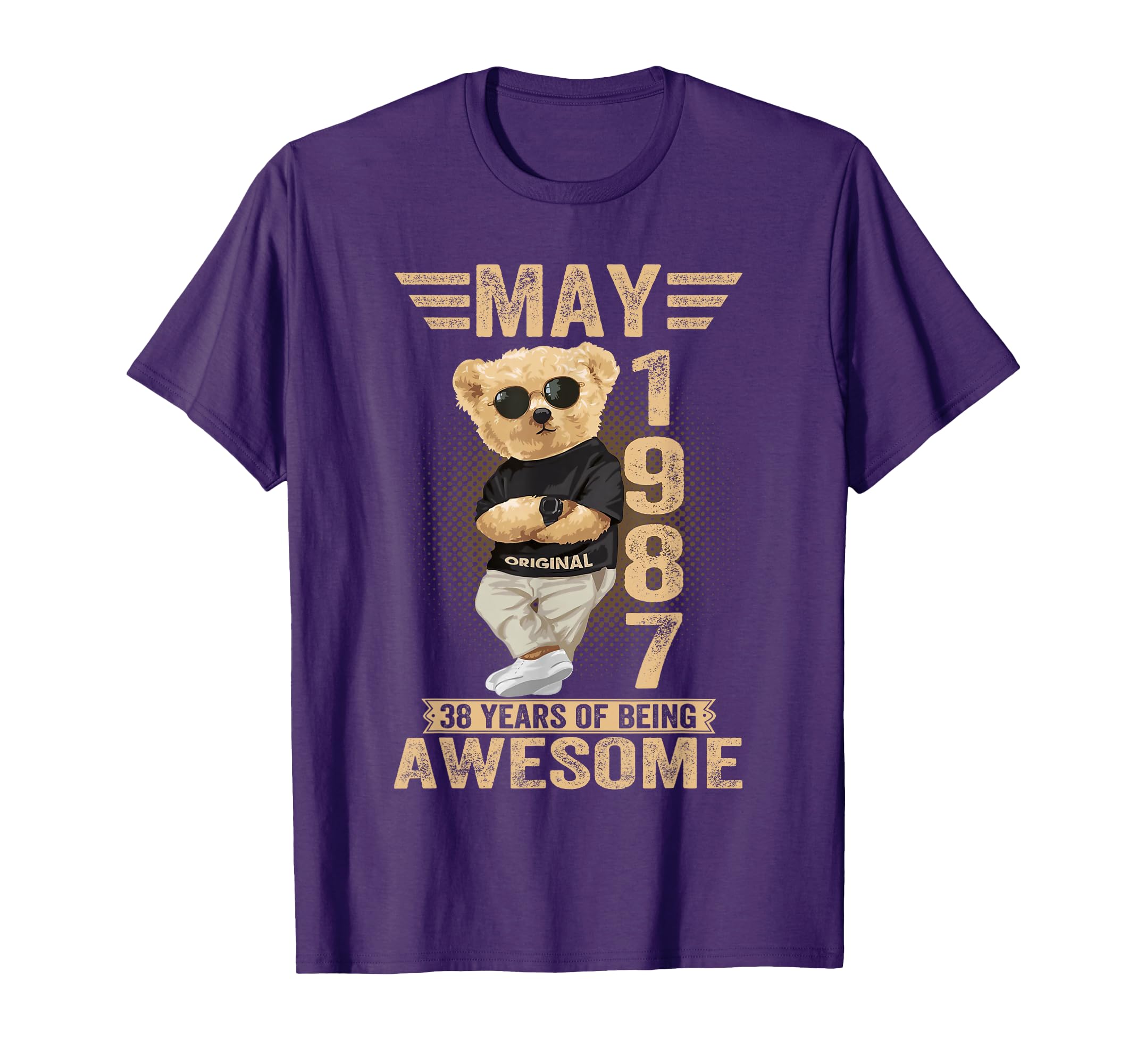 May 38th Birthday Men Women 1987 Awesome Teddy Bear T-Shirt