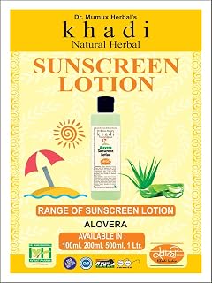 Khadi Natural Herbal Sunscreen Lotion with Aloe Vera | Protects from UVA/UVB Rays | Moisturizing Sunblock for All Skin Types | Lightweight Daily Use
