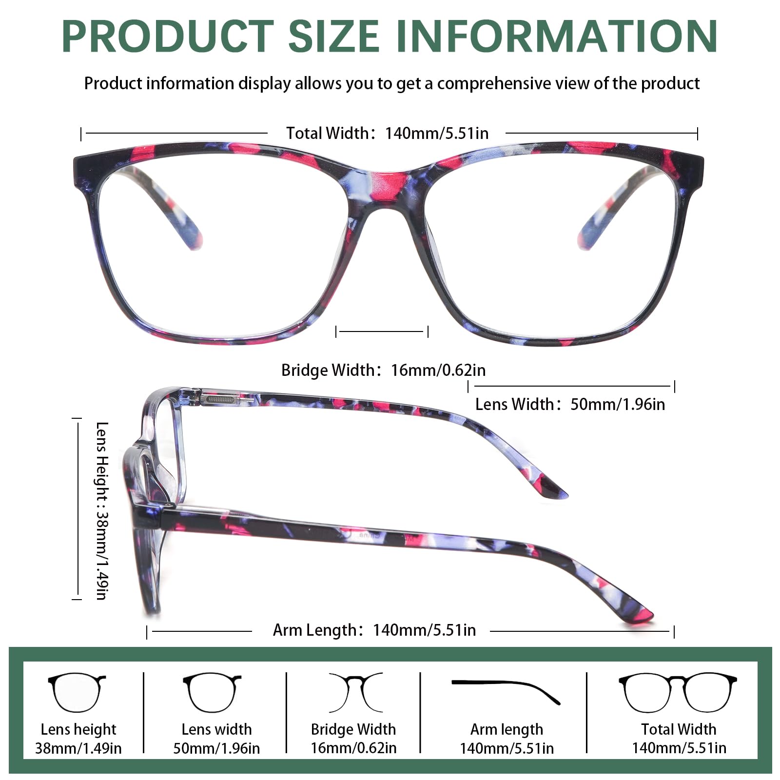 COJWIS Multifocus Progressive Reading Glasses for Women/Men - 4 Pack Bifocal Computer/Book Readers Blue Light Blocking With Spring Hinge(4 Mix,2.5x)