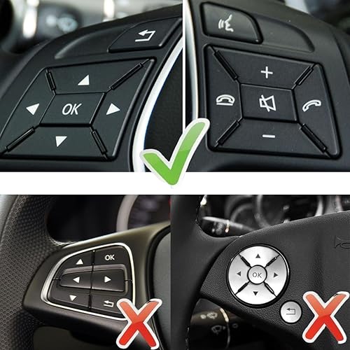 Miniatura 2 de CHEYINGCHIDIY Adhesivo de Cubierta de Interruptor de Botón de Volante de Coche Negro para Mercedes Benz A B C E Ml Gl Cla Gla Glk Sl SLK Class W176