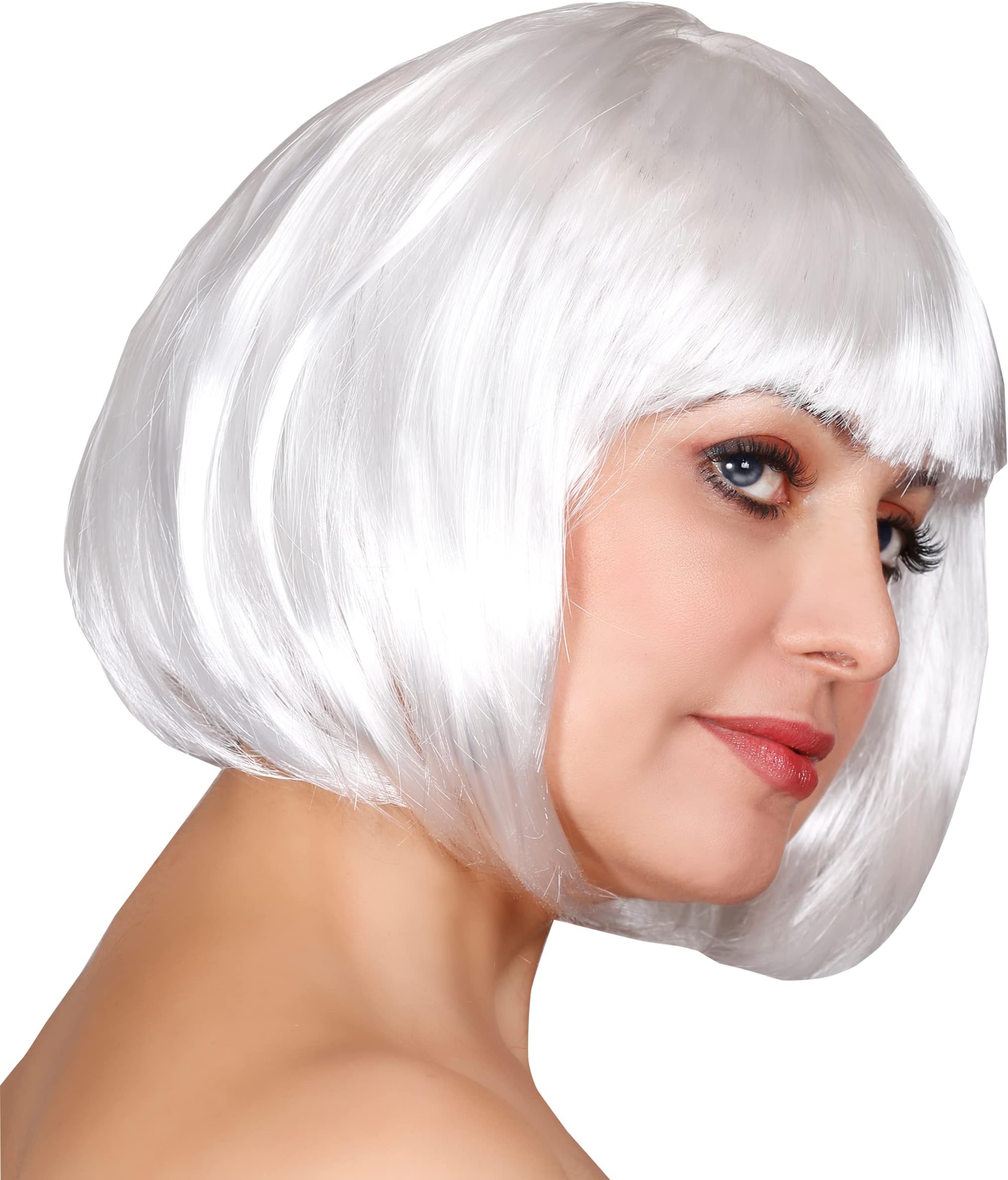 Matissa Women's Ladies Short BOB Wig Fancy Dress Cosplay Wigs POP Party Costume(White)