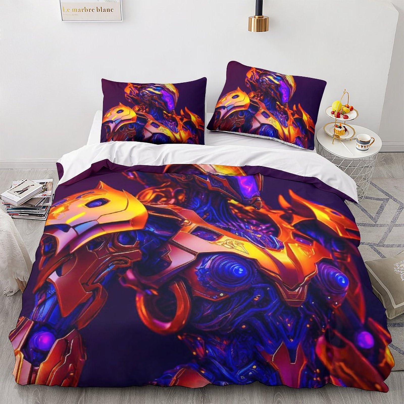 Parure de lit 3 pièces Golden Armor housse de couette king microfibres 220x240 cm