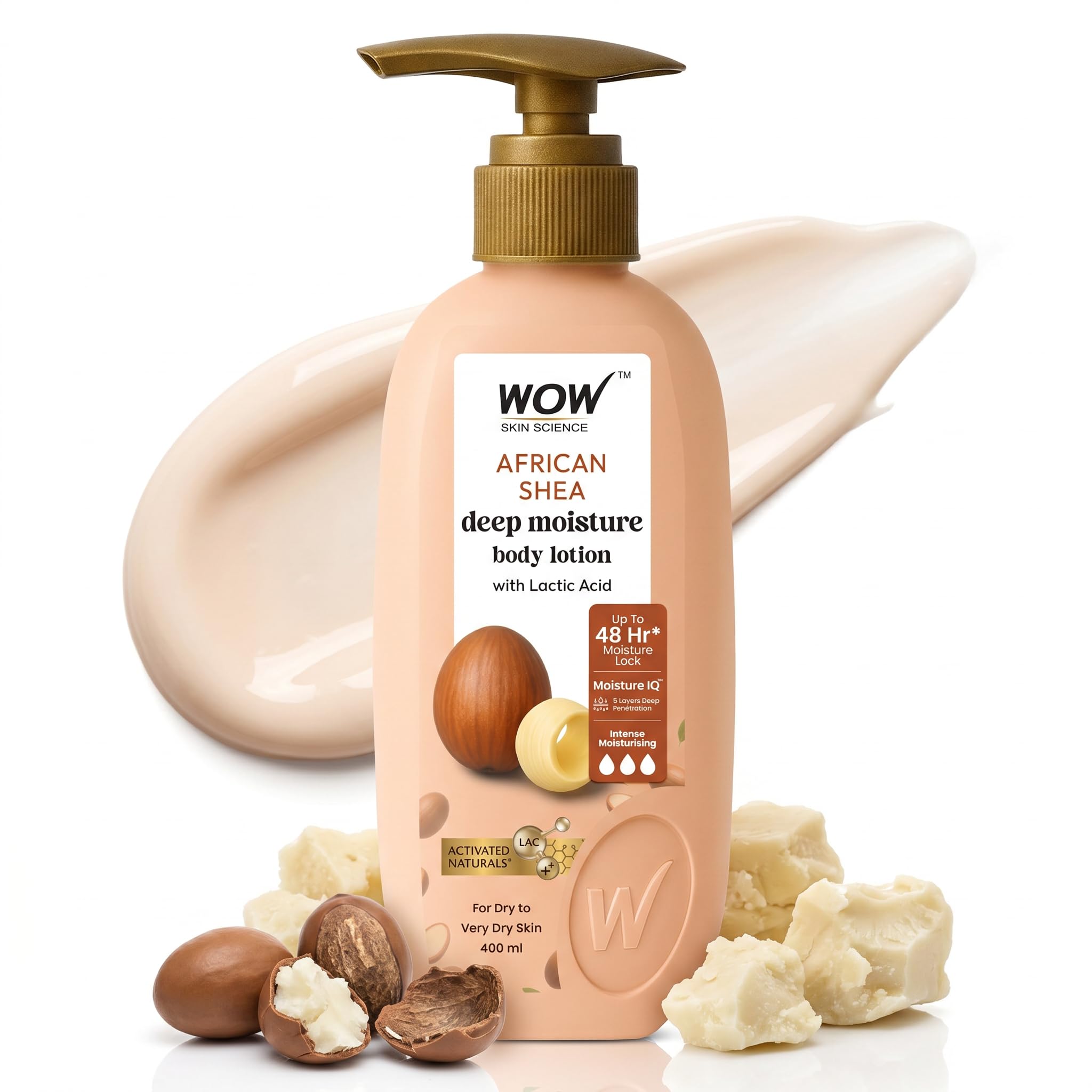 WOW Skin Science Shea Butter With Lactic Acid Body Lotion | Hydrates Very Dry Skin | Long Lasting 48 hrs Moisturization | Smoothens Rough, Flaky Skin | Calms Itchy Skin - 400ml-picture-20
