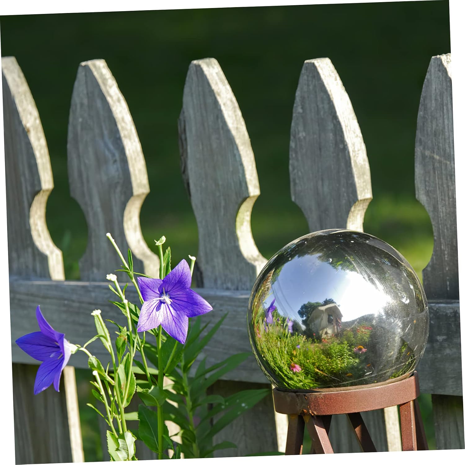 DULAI 12 Pcs Garden Reflector Mirror Globe Balls Outdoor Shiny Spheres Garden Mirror Ball Garden Globes Mosaic Gazing Ball Mirror Trim Garden Ball Hollow Glass Stainless Steel 15c