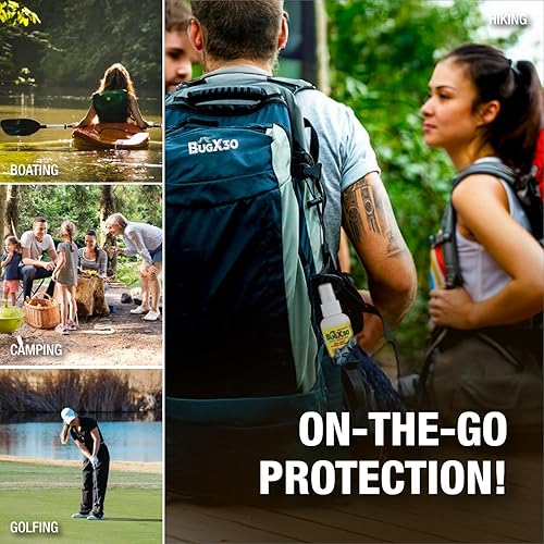 Miniatura 5 de Bug X 30 Spray repelente de mosquitos, garrapatas e insectos con 30% DEET (botella de 8 onzas), más de 7 horas de protección contra 12 tipos de