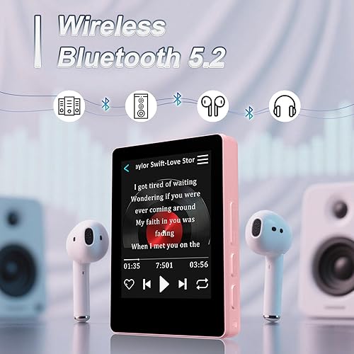 Miniatura 2 de Mini reproductor MP3 Bluetooth de alta fidelidad para niños, reproductor de audio portátil de 32 GB con radio FM, reproductor de música MP3 digital