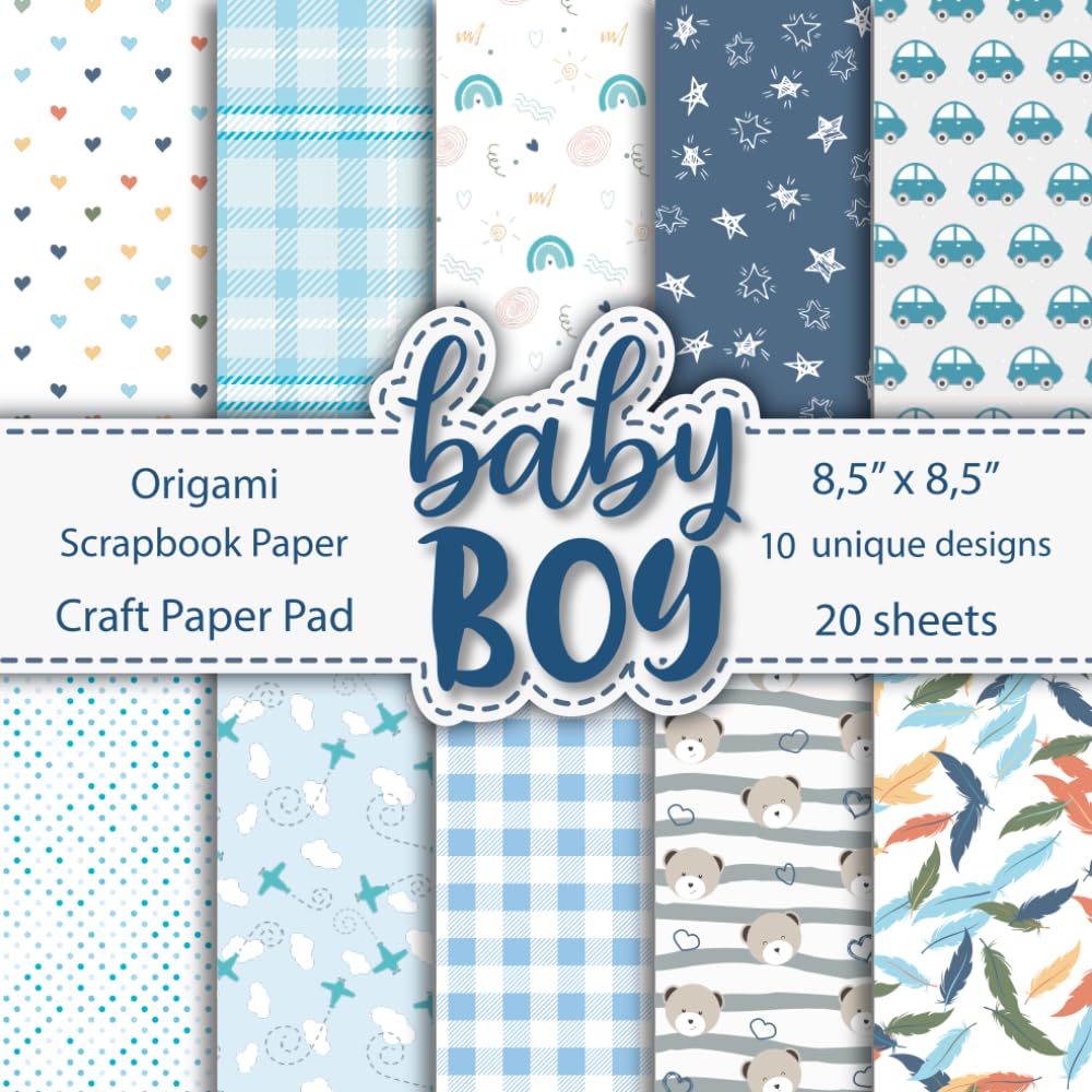 Baby Boy Scrapbook Paper: Decorative Craft Paper Pad | Paper Arts, Origami, Scrapbooking, Decoupage, DIY Crafts, Stationery Making