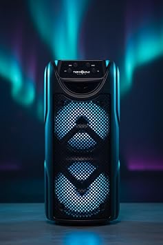 Bluetooth Hoparlör, 2X4 inç, 2X5 Watt, RGB Işık Efekti, FM/Aux/SD Kart, 23 cm Portatif, 800 mAh Batarya, 2 Adet