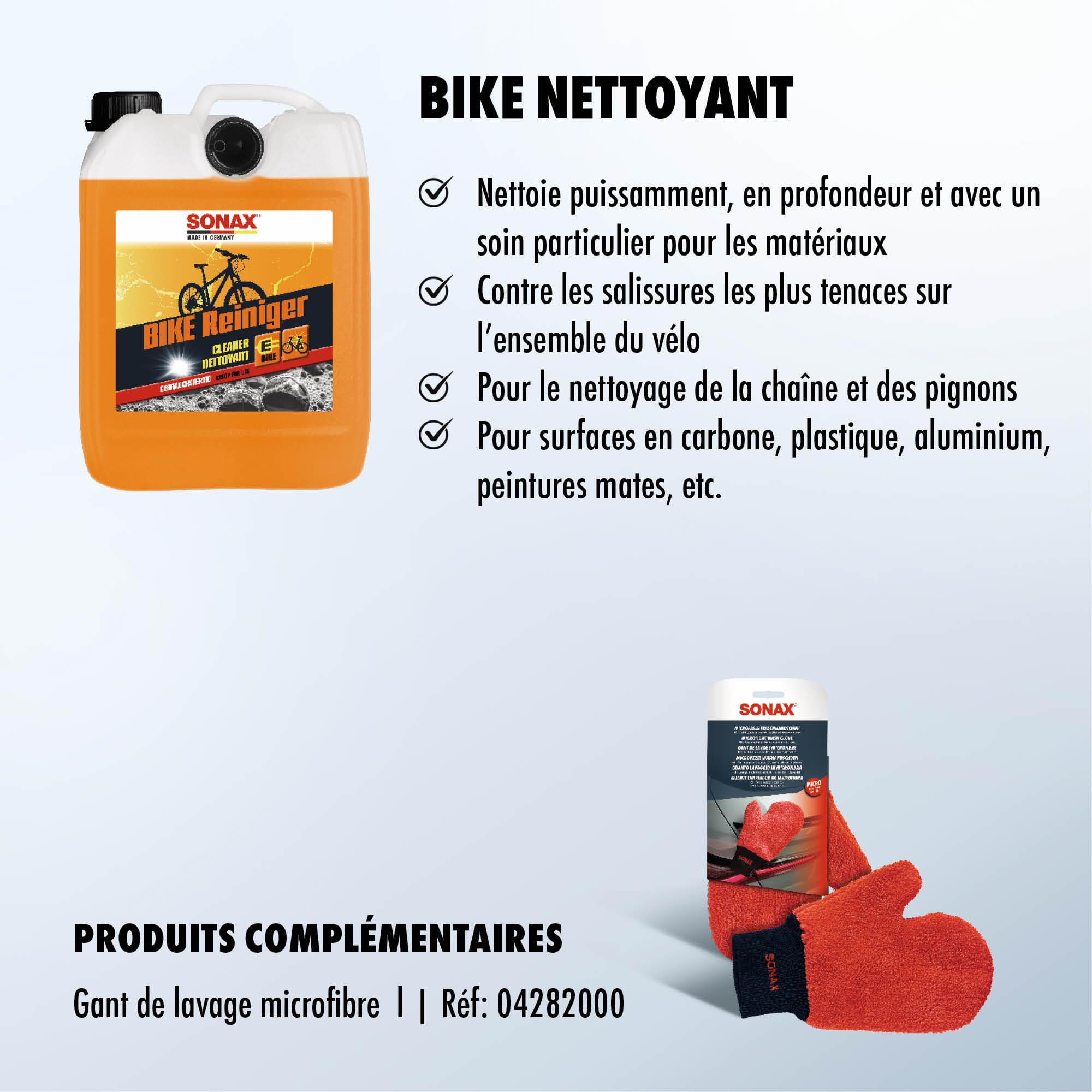 SONAX Bike Nettoyant (5000 ML) Compatible avec Tous Les matériaux du vélo tels Que Carbone, Plastique, l’Aluminium et Les Vernis | Réf: 08525000