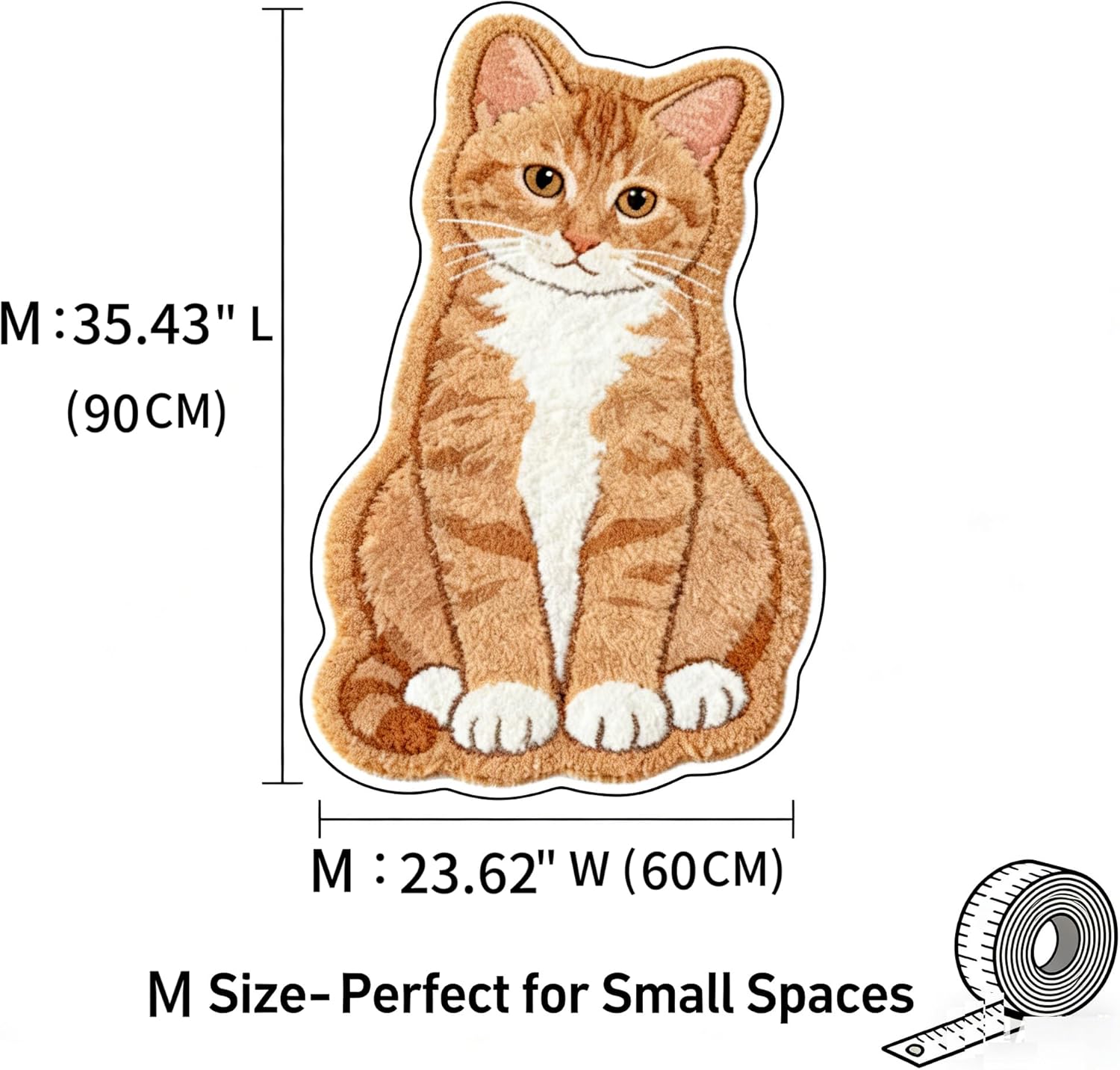 Cat Area Rugs for Bedroom Bathroom Room, Small Cute Irregular Shaped Rug Funny Cartoon Pet Area Carpet Kid Rugs, Cat Decor Dog Shaped Pet and Children Entryway Runner Rug