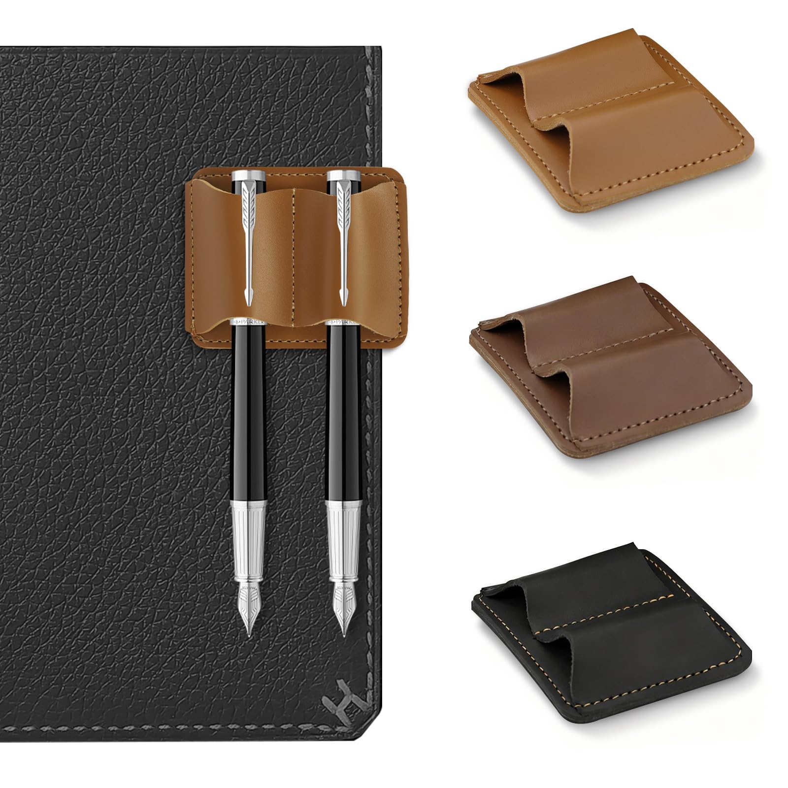 Porte-stylo fait à la main Yitexin anti-perte avec clip métallique pour carnet et agenda