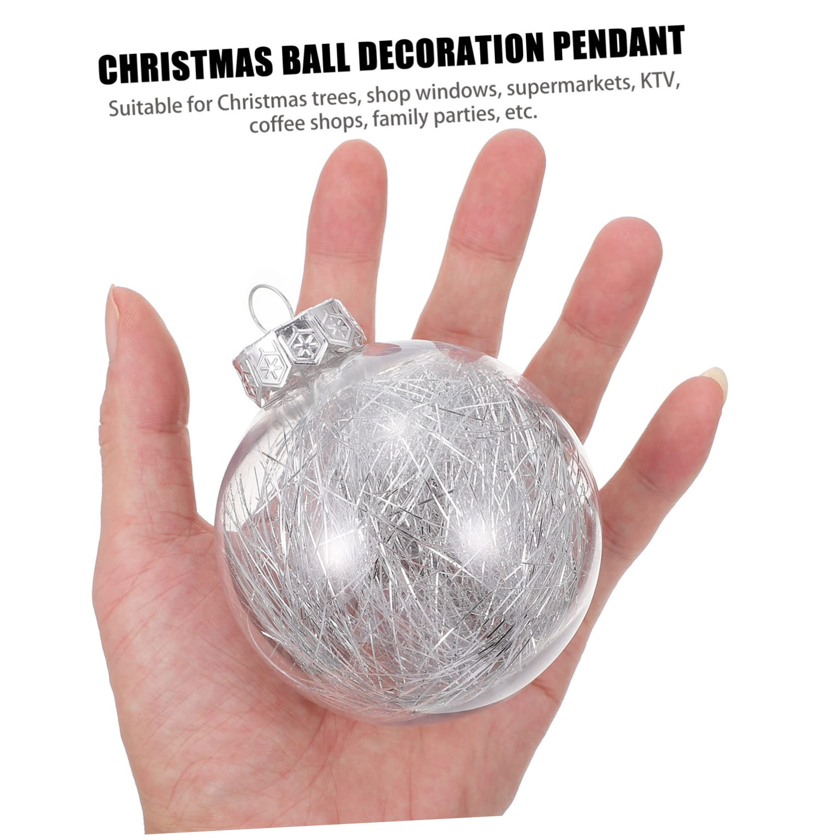 Hängende Weihnachtskugel aus Pet-Material Christbaumschmuck zum Aufhängen Weihnachtsartikel für Festliche Dekoration Zufälliger Stil