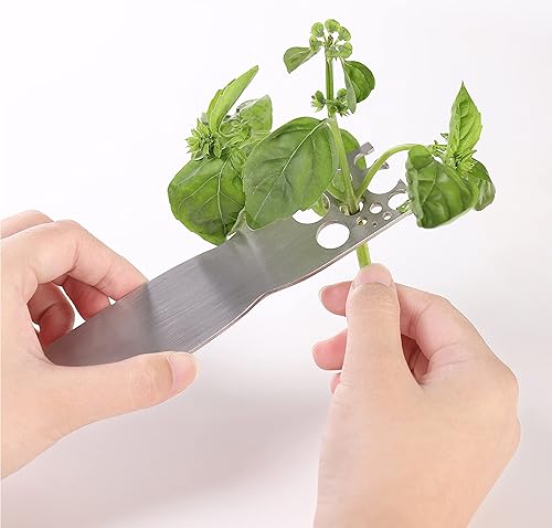Miniatura 7 de Pelacubos de hojas de acero inoxidable, col rizada, acelga, col rizada y pelacubador de hierbas de cocina