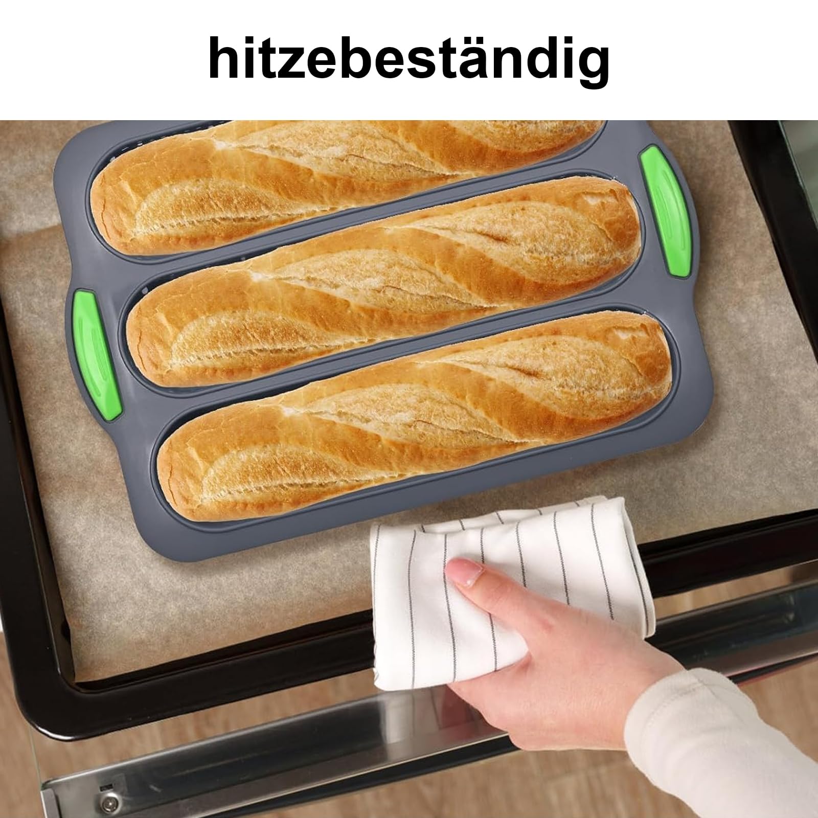 Silikonowa forma do pieczenia bagietek, forma do bagietek francuskich, blacha do pieczenia bagietek francuskich, blacha do pieczenia hot dogów, bagietka francuska, pieczywo bułkowe