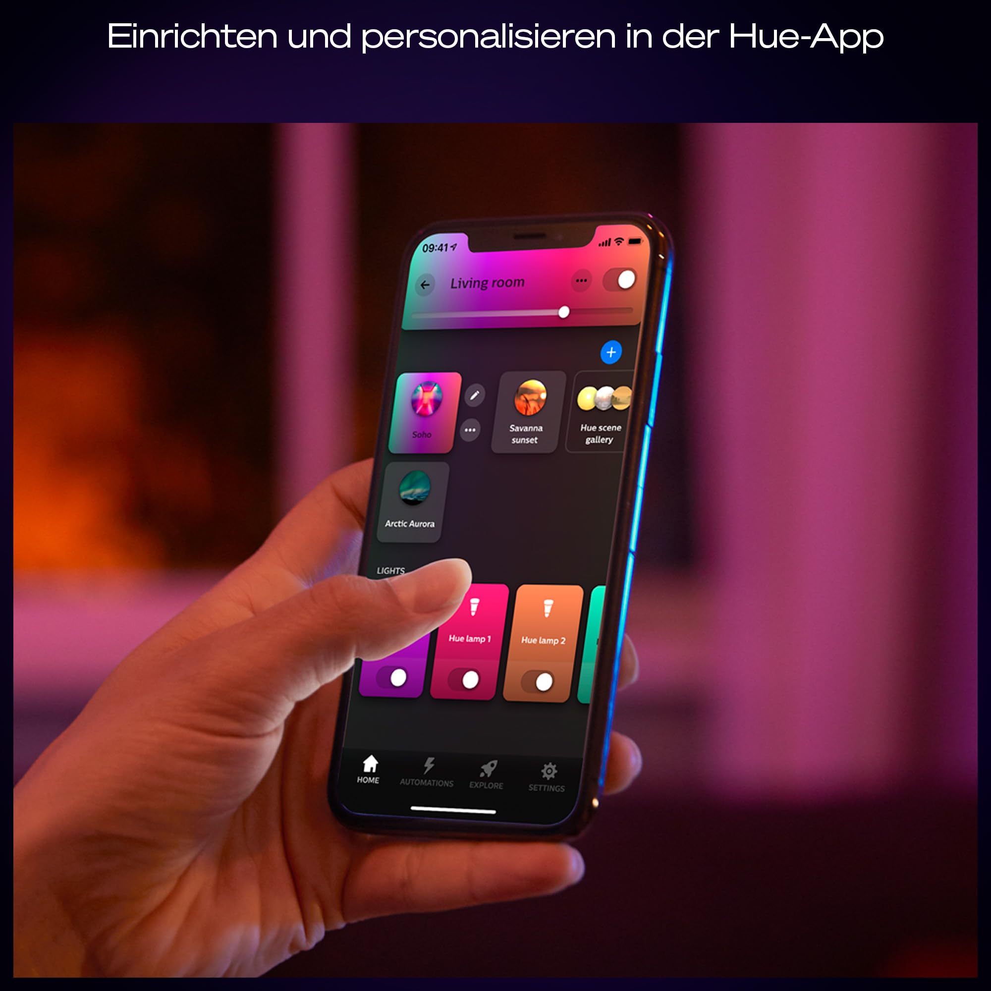 Philips Hue Devote Smart LED-Panel-Licht rund 30 cm 16,6 W 2000 Lumen weißer Rahmen